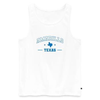 Amarillo Texas État des États-Unis Amériques - Débardeur bio Premium Homme - blanc - Devant - AI Model Male 178 light (178cm)