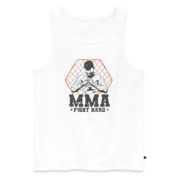 MMA Fight Hard Arts Martiaux Mixtes Kampf - Débardeur bio Premium Homme - blanc - Devant - AI Model Male 178 light (178cm)