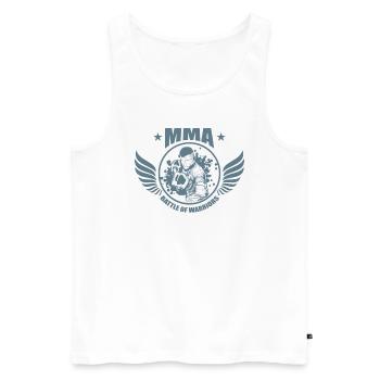 MMA Battle of Warriors Arts martiaux mixtes - Débardeur bio Premium Homme - blanc - Devant - AI Model Male 178 light (178cm)