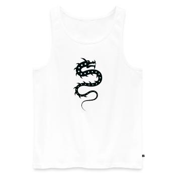 Signe du zodiaque du serpent dragon - Débardeur bio Premium Homme - blanc - Devant - Michal (187cm)