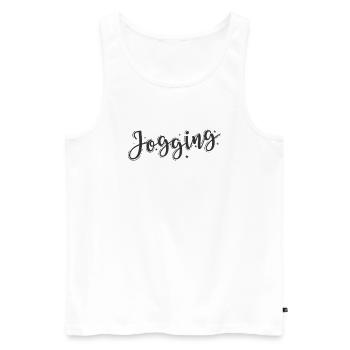 Jogging Exercise Endurance Sports Running - Men's Premium Organic Tank Top - white - Front - Michal (187cm)