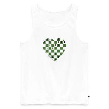 Chess Love Heart Brain Teaser Board Game - Men's Premium Organic Tank Top - white - Front - AI Model Male 178 light (178cm)