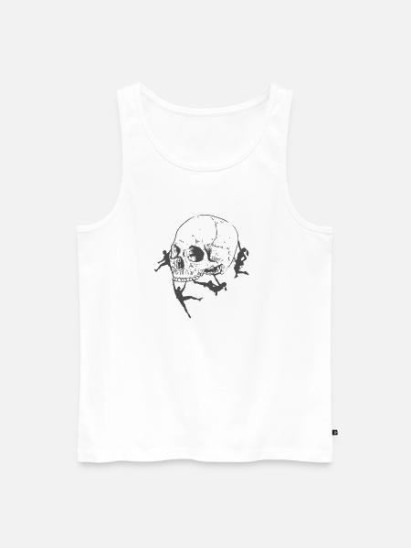 Bone Skull Bouldering Climbing Fitness - Men's Premium Organic Tank Top - white