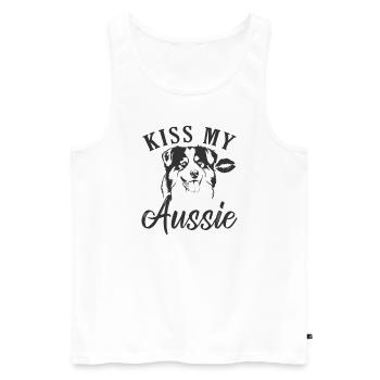 Embrasse mon chien de berger australien australien - Débardeur bio Premium Homme - blanc - Devant - Michal (187cm)