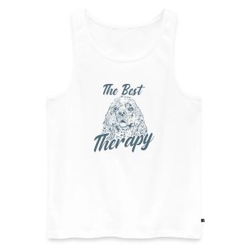 The Best Therapy Cocker Spaniel Dog - Men's Premium Organic Tank Top - white - Front - AI Model Male 178 light (178cm)