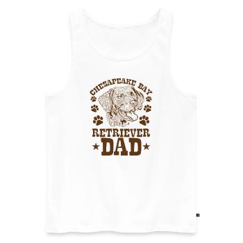 Chesapeake Bay Retriever Papa Pet Dog - Débardeur bio Premium Homme - blanc - Devant - AI Model Male 178 light (178cm)