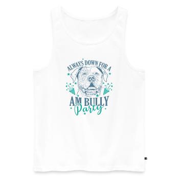 Toujours en panne pour un Bully Party Bulldog AM - Débardeur bio Premium Homme - blanc - Devant - AI Model Male 178 light (178cm)