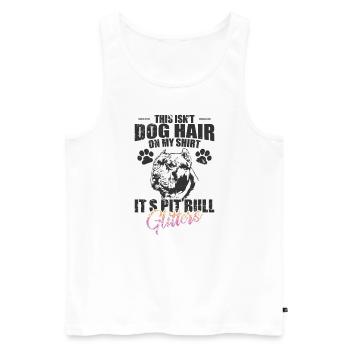 Ce n’est pas des poils de chien sur moi, c’est des paillettes de pit-bull - Débardeur bio Premium Homme - blanc - Devant - AI Model Male 178 light (178cm)