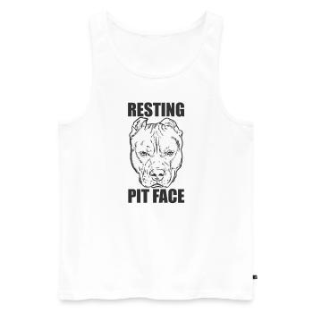 Resting Pit Face Pit Bull Hund Haustier - Männer Premium Bio Tank Top - Weiß - Vorne - AI Model Male 178 light (178cm)