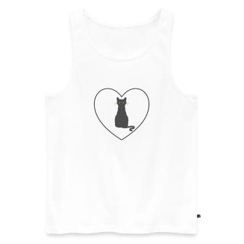 Chat britannique à poil court Amour et cœur - Débardeur bio Premium Homme - blanc - Devant - Michal (187cm)