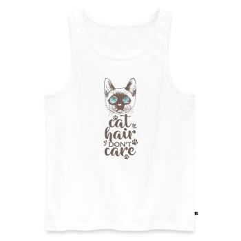 Cat Hair Don't Care Siamese Cat Haustier - Männer Premium Bio Tank Top - Weiß - Vorne - AI Model Male 178 light (178cm)