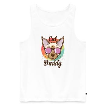 Cat Daddy Siamese Cat Pet Cat - Men's Premium Organic Tank Top - white - Front - AI Model Male 178 light (178cm)