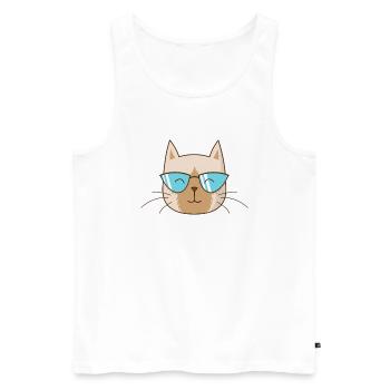 Siamese Cat mit Sonnenbrille Haustier - Männer Premium Bio Tank Top - Weiß - Vorne - AI Model Male 178 light (178cm)