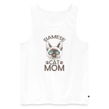 Chat siamois Maman Race de chat de compagnie - Débardeur bio Premium Homme - blanc - Devant - Michal (187cm)