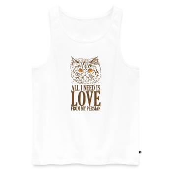 All I Need is Love from my Persian Cat - Männer Premium Bio Tank Top - Weiß - Vorne - Michal (187cm)