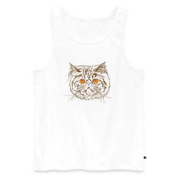 Chat persan race animal de compagnie chat domestique - Débardeur bio Premium Homme - blanc - Devant - AI Model Male 178 light (178cm)