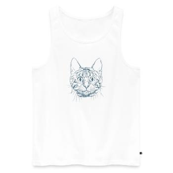 Bengal Cat Race de chat domestique - Débardeur bio Premium Homme - blanc - Devant - AI Model Male 178 light (178cm)