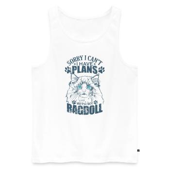 Désolé, je ne peux pas avoir de plans avec mon Ragdoll - Débardeur bio Premium Homme - blanc - Devant - Michal (187cm)