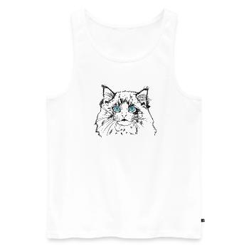 Domestic Cat Ragdoll Pet Cat Breed - Men's Premium Organic Tank Top - white - Front - Michal (187cm)