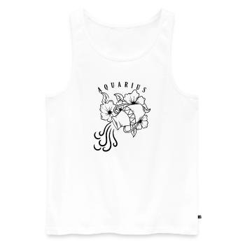 Wassermann Sternzeichen Januar Februar - Männer Premium Bio Tank Top - Weiß - Vorne - Michal (187cm)