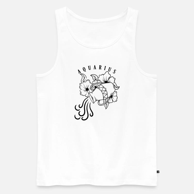 Wassermann Sternzeichen Januar Februar - Männer Premium Bio Tank Top - Weiß