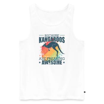 Because Kangaroos are Freaking Awesome - Männer Premium Bio Tank Top - Weiß - Vorne - AI Model Male 178 light (178cm)