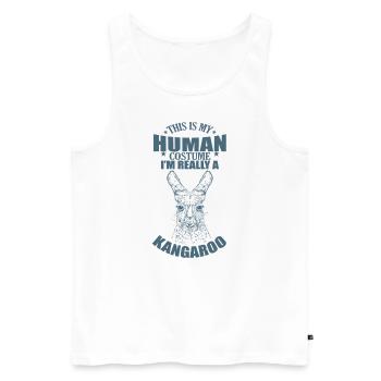 This is my Human Costume I'm Really a Kangaroo - Männer Premium Bio Tank Top - Weiß - Vorne - AI Model Male 178 light (178cm)