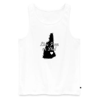 New Hampshire Live Free ou USA Amérique - Débardeur bio Premium Homme - blanc - Devant - Michal (187cm)
