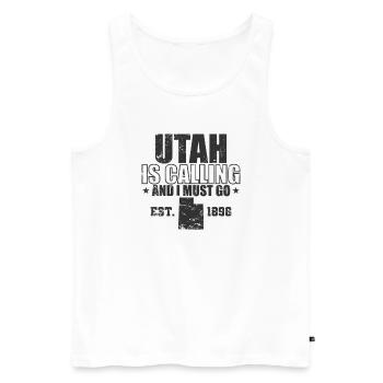 Utah is calling and I must go Est. 1896 USA - Männer Premium Bio Tank Top - Weiß - Vorne - Michal (187cm)