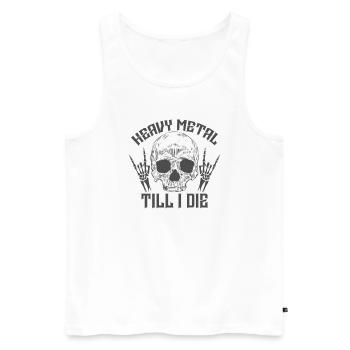 Heavy Metal Till I Die Musik Genre - Männer Premium Bio Tank Top - Weiß - Vorne - AI Model Male 178 light (178cm)