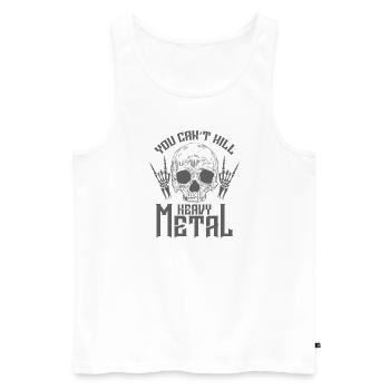 You can't kill Heavy Metal Musik Band - Männer Premium Bio Tank Top - Weiß - Vorne - AI Model Male 178 light (178cm)