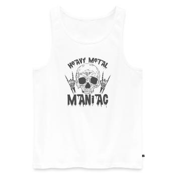 Heavy Metal Maniac Musik Band Genre - Männer Premium Bio Tank Top - Weiß - Vorne - AI Model Male 178 light (178cm)