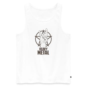 Heavy Metal Musik Sänger Band Genre - Männer Premium Bio Tank Top - Weiß - Vorne - AI Model Male 178 light (178cm)
