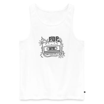 Cassette Pop Music R'n'B Singers Stars - Men's Premium Organic Tank Top - white - Front - AI Model Male 178 light (178cm)