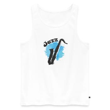 Jazz Musik Saxophon Improvisiert Blues - Männer Premium Bio Tank Top - Weiß - Vorne - AI Model Male 178 light (178cm)