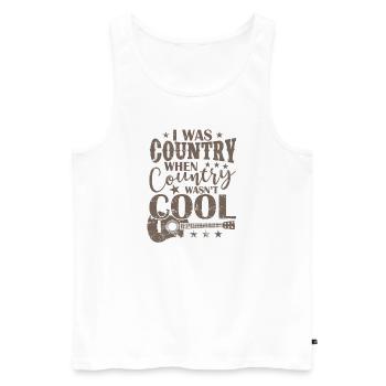 I was Country when country wasn't cool USA - Männer Premium Bio Tank Top - Weiß - Vorne - AI Model Male 178 light (178cm)