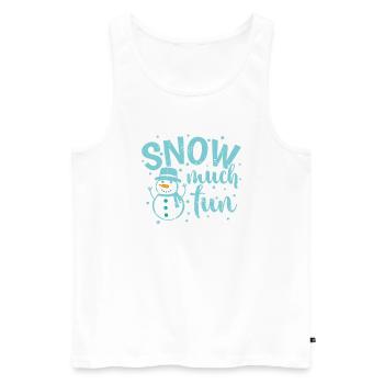 Neige beaucoup plus amusant saison d’hiver luge - Débardeur bio Premium Homme - blanc - Devant - Michal (187cm)
