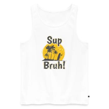 SUP Bruh! Équilibre de la pagaie debout - Débardeur bio Premium Homme - blanc - Devant - Michal (187cm)