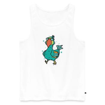 Dodo mit einem Buch Vogel aus Mauritius - Männer Premium Bio Tank Top - Weiß - Vorne - AI Model Male 178 light (178cm)