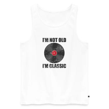 Je ne suis pas vieux Je suis Classic Vinyl Record - Débardeur bio Premium Homme - blanc - Devant - Michal (187cm)