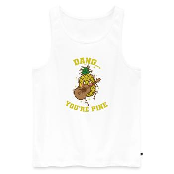 Dang You’re Pin Ananas Fruit Sucré Tropical - Débardeur bio Premium Homme - blanc - Devant - AI Model Male 178 light (178cm)