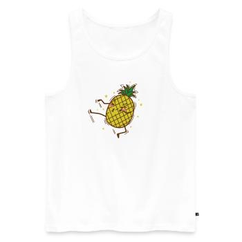 Karate Ananas Tropisch süße Frucht - Männer Premium Bio Tank Top - Weiß - Vorne - AI Model Male 178 light (178cm)