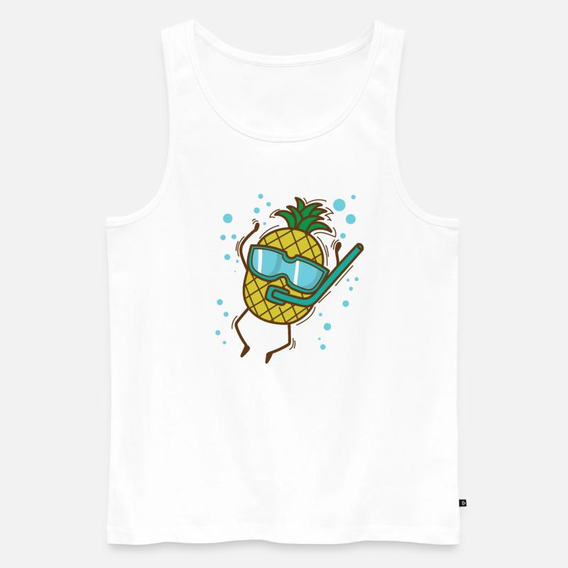 Pineapple Dips Tropical Sweet Fruit - Men's Premium Organic Tank Top - white