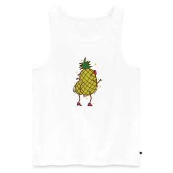 Pineapple dancing tropical sweet fruit - Men's Premium Organic Tank Top - white - Front - AI Model Male 178 light (178cm)