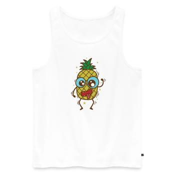 verrückte Ananas tropisch süße Frucht - Männer Premium Bio Tank Top - Weiß - Vorne - AI Model Male 178 light (178cm)