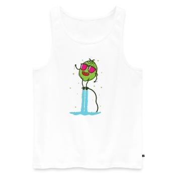 Noix de pendant le flyboard palmier fruitier - Débardeur bio Premium Homme - blanc - Devant - AI Model Male 178 light (178cm)