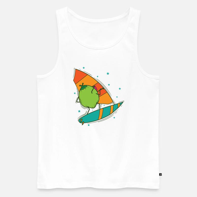 Coconut while windsurfing exotic fruit - Men's Premium Organic Tank Top - white