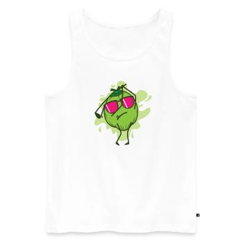 Coconut while golfing fruit palm tree - Men's Premium Organic Tank Top - white - Front - Michal (187cm)
