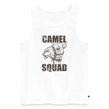 Camel Squad Dromedar Wüste Höcker - Männer Premium Bio Tank Top - Weiß - Vorne - AI Model Male 178 light (178cm)