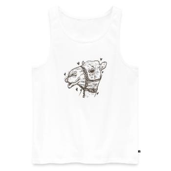 Kamel Karawane Wüste Dromedar Tier - Männer Premium Bio Tank Top - Weiß - Vorne - AI Model Male 178 light (178cm)